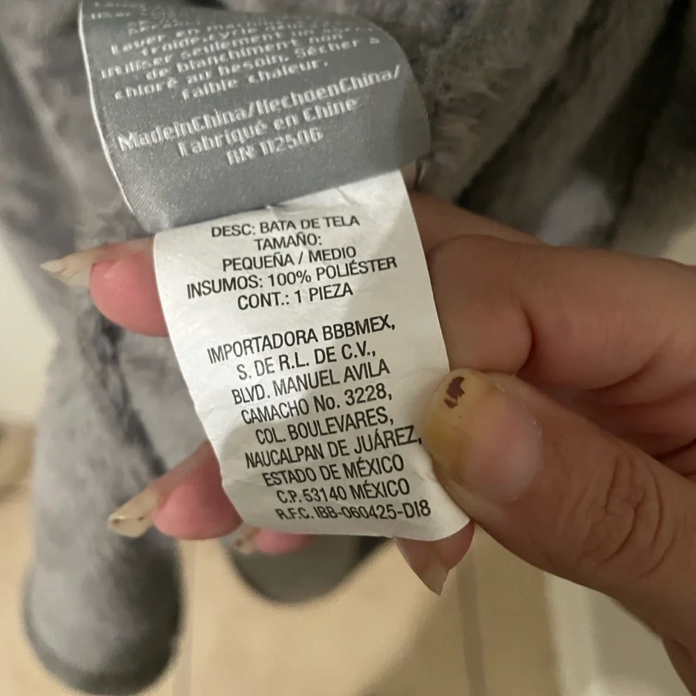 Brookstone Soft Gray NAP Robe Size S/M